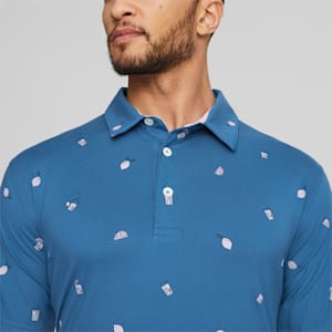 PUMA x Arnold Palmer CLOUDSPUN Citrus Golf Polo Shirt Men, Lake Blue-Pale Pink, extralarge-GBR