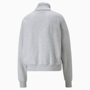 ウィメンズ PUMA TEAM 裏起毛 リラックス 長袖 クルースウェット, Light Gray Heather