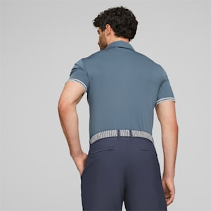 Mattr Track Golf Polo Shirt Men, Evening Sky-Flamingo Pink Heather
