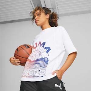 Strong Side Basketball Tee Women, PUMA White, extralarge