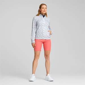 Floral Cloudspun Quarter-Zip Golf Pullover Women, Bright White-Loveable