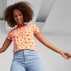 Playera para mujer DOWNTOWN Slim, Cayenne Pepper-AOP, extralarge