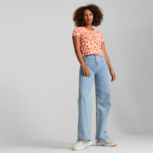 Playera para mujer DOWNTOWN Slim, Cayenne Pepper-AOP, extralarge