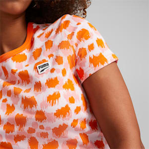 Playera para mujer DOWNTOWN Slim, Cayenne Pepper-AOP, extralarge