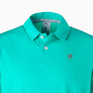 メンズ ゴルフ PUMA x PTC ポロシャツ, AQUA GREEN