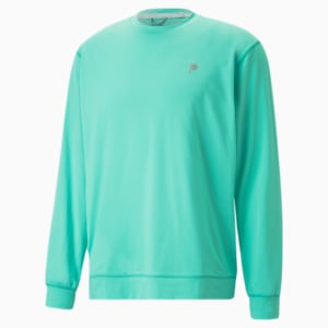 PUMA x Palm Tree Crew Golf Crew Neck Men, AQUA GREEN