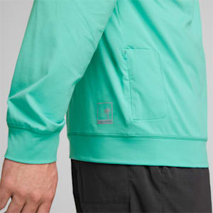 PUMA x Palm Tree Crew Golf Crew Neck Men, AQUA GREEN