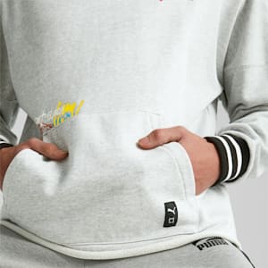 Boroughs Basketball Hoodie Men, Light Gray Heather-PUMA Black