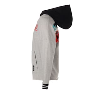 メンズ バスケットボール BOROUGHS フーディー, Light Gray Heather-PUMA Black, extralarge-JPN