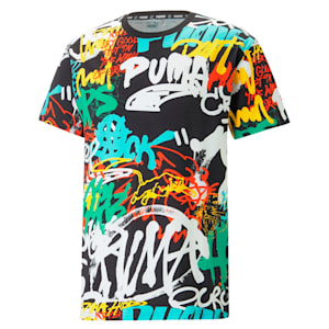 メンズ バスケットボール GRAFFITI 半袖 Tシャツ, PUMA Black-Multi Print