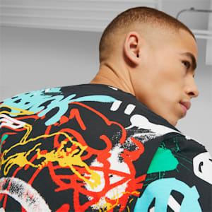 メンズ バスケットボール GRAFFITI 半袖 Tシャツ, PUMA Black-Multi Print