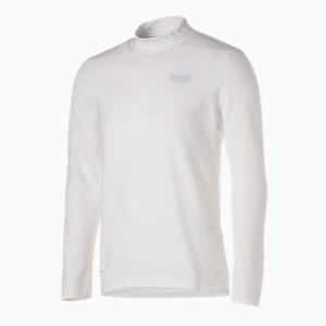 メンズ ゴルフ EGW ジャガード 長袖 モックネック シャツ, Bright White