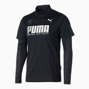 メンズ ゴルフ インナー付 モックネック シャツ, PUMA Black-PUMA Black