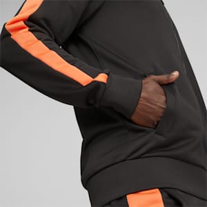T7 ICONIC Men's Track Jacket, PUMA Black-Hot Heat, extralarge