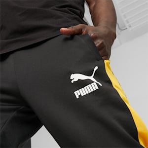 Iconic T7 Men's Track Pants, PUMA Black-Hot Heat, extralarge