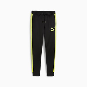Iconic T7 Men's Track Pants, PUMA Black-Lime Sheen, extralarge