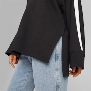 ウィメンズ T7 トレンド 7ETTER Vネック スウェットシャツ, PUMA Black, extralarge-JPN