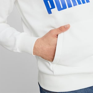 Sudadera con capucha clásica con logo para hombre, PUMA White-Royal Sapphire, extragrande