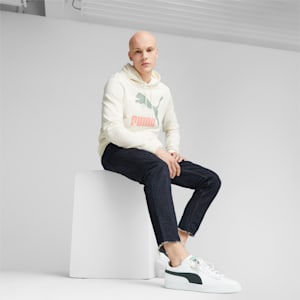 Classics Logo Hoodie Men, Warm White-Green Fog, extralarge