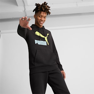 Classics Logo Hoodie Men, PUMA Black-Lime Sheen, extralarge