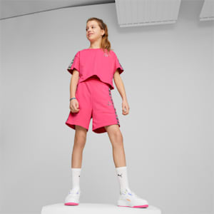 キッズ ガールズ RULEB ハイウエスト ショーツ 128-164cm, Glowing Pink, extralarge-JPN