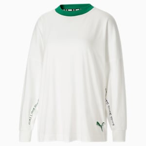 PUMA x JUNE AMBROSE Keeping Score The Screen Long Sleeve Women's Basketball Tee, Puma White