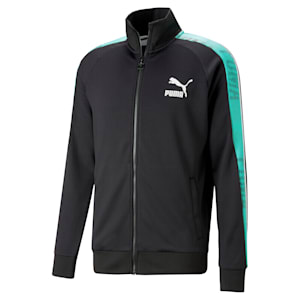 メンズ T7 スポーツ トラックジャケット, PUMA Black-Mint