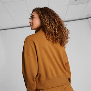Infuse Women's Half-Zip Oversized Sweatshirt, Desert Tan