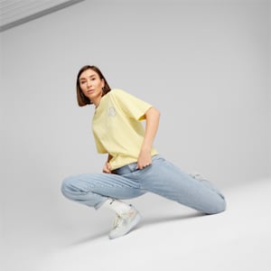 Downtown Relaxed Women's Graphic Tee, Light Straw, extralarge