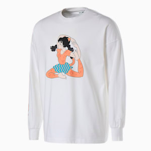 メンズ サンカクレモン 長袖 Tシャツ, Puma White