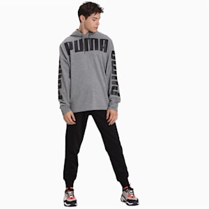 Three Stack Men's Hoodie, Medium Gray Heather