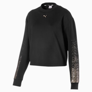 Holiday Pack Graphic Long Sleeve Women's Pullover, Cotton Black