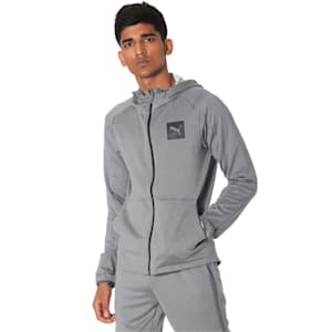 Tec Sports Full Zip Men’s Hoodie, Medium Gray Heather