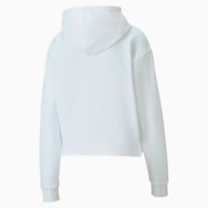 Essentials+ Metallic Women's Hoodie, Puma White-Silver