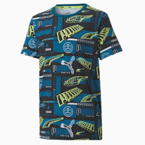 Alpha  Printed Kid's T-Shirt, Digi-blue