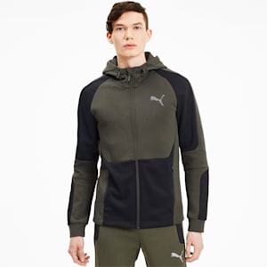 Evostripe Full-Zip dryCELL Slim Fit Men's Hoodie, Forest Night
