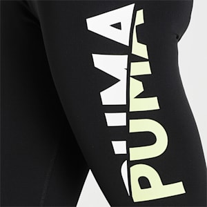 Modern Sports 7/8 Printed Tight Fit Women's Tights, Puma Black-Sharp Green