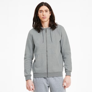 Modern Basics Full-Zip Regular Fit Men's Hoodie, Medium Gray Heather