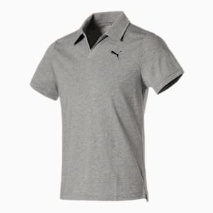 メンズ スキッパー ポロシャツ, Medium Gray Heather