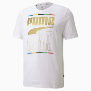 Rebel 5 Continents Men's T-Shirt, Puma White