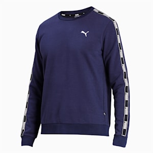 Tape Crew Neck Men's Sweatshirt, Peacoat
