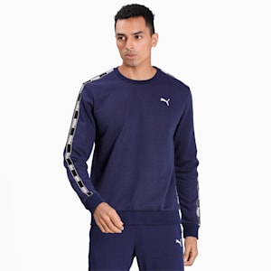 Tape Crew Neck Men's Sweatshirt, Peacoat