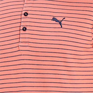 Striped Long Sleeves Men's T-Shirt, Fusion Coral-Peacoat
