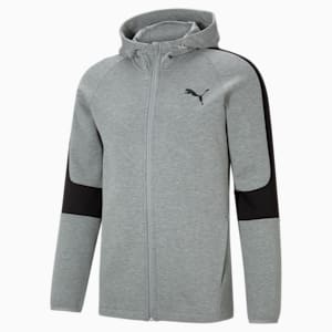 Evostripe Core Full-Zip Slim Fit Men's Hoodie, Medium Gray Heather, extralarge-IND