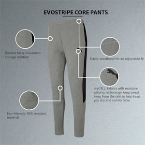 Evostripe Core Men's Trackpants, Medium Gray Heather, extralarge-IND