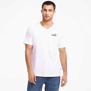 T-shirt à encolure en V Essentials+, homme, Blanc Puma