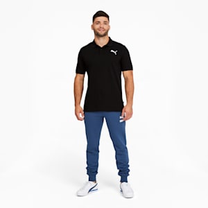 Camiseta tipo polo de piqué Essentials para hombre, Cotton Black-Cat, extralarge