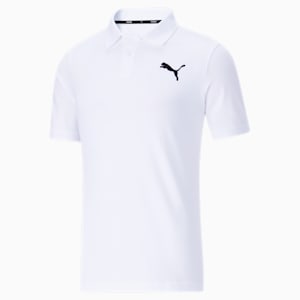 Camiseta tipo polo Essentials de piqué para hombre, Puma White-Cat