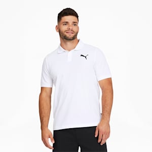 Camiseta tipo polo de piqué Essentials para hombre, Puma White-Cat, extralarge