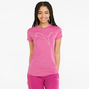RTG Heather Logo Regular Fit Women's T-shirt, Festival Fuchsia